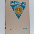 Historiallinen aikakauskirja 4/1933 - pikkukuva 1