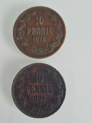 Suomi kolikot 1896/1916 10 penniä