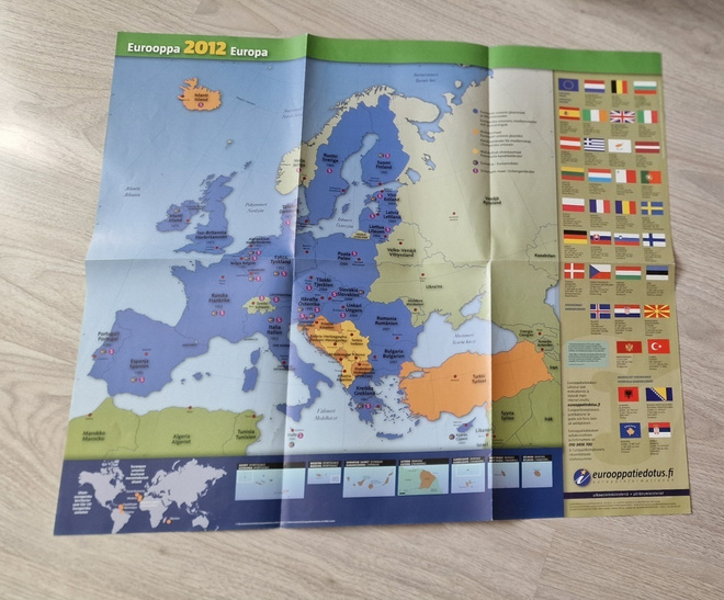 EUROOPPA 2012 EUROPA seinäkartta, Euroopan Unionin silloinen