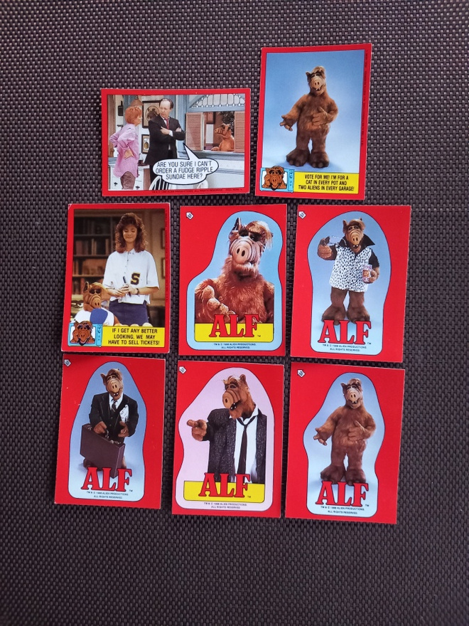 Alf Topps series 2 purkkakuvat 0,80 kpl