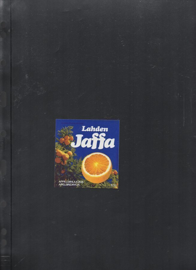 LAHDEN JAFFA Appelsiinijuoma Etiketti
