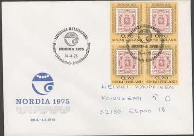1975 Nordia nelilö FDC