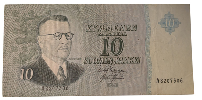 10 Markkaa 1963 ilman Litt A8207306