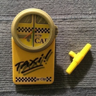 ~~ Keltainen Le Clip TAXI! kello ~~ VINTAGE 1980-luku - pikkukuva 1