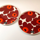 Marimekko Unikko lautanen 20 cm viininpun-pun-valkoinen 2kpl - pikkukuva 1