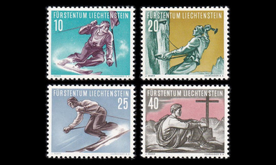 Liechtenstein 334-7 ** Alppiurheilu (1955)