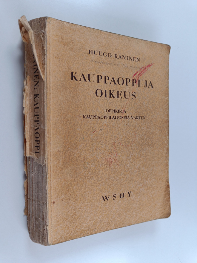 Huugo Raninen : Kauppaoppi ja -oikeus : Oppikirja kauppao...