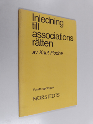 Knut Rodhe : Inledning till associationsrätten