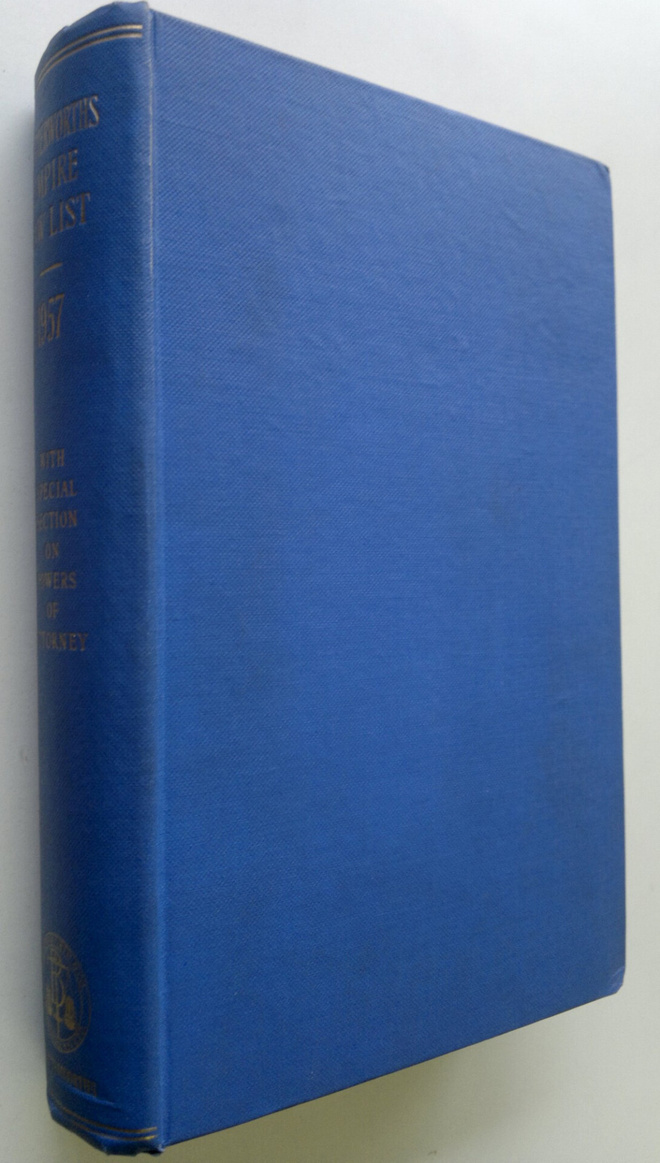 Butterworths Empire Law List 1957 : With special section ...