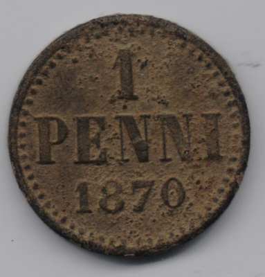 1870 1 penni kl3/2