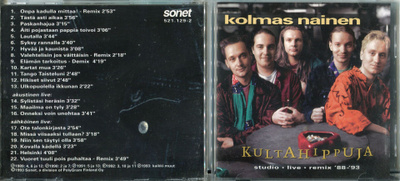 KOLMAS NAINEN . CD-LEVY . KULTAHIPPUJA . STUDIO ,LIVE ,REMIX