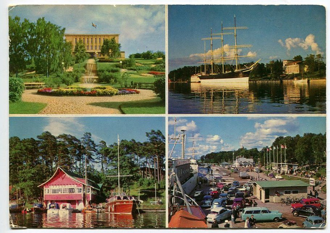 Ahvenanmaa Maarianhamina 4 kuvaa, kulkenut 1972
