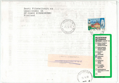 1992 Rauma palautettu lähetys