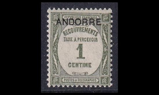 Andorra Fr P_9 ** Lunastusmerkki 1 C (1931)