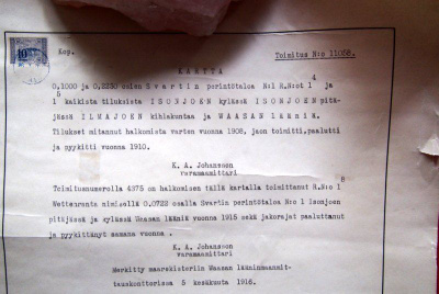 Vaasan Läänimaamittarin kartta vuodelta 1916