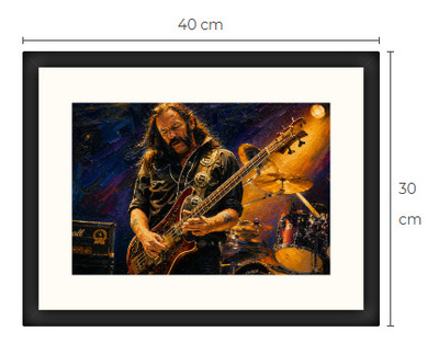 Uusi Lemmy Motörhead art print kehystetty 30 cm x 40 cm