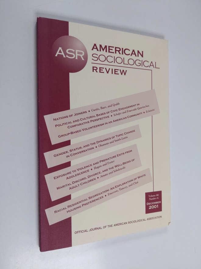 American sociological review vol. 66/2001