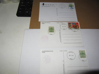 Postikortit 3 kpl:tta Siuron Posti 100 Vuotta 3.11.95 GREAT!