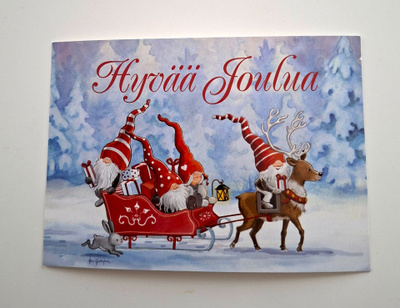 "Tontut poron kyydillä"-KULKEMATON JOULUKORTTI