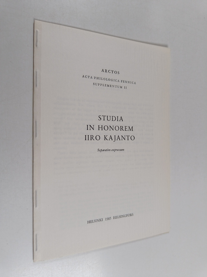 Tuomo Pekkanen : Arctos - Acta Philologica Fennica Supple...