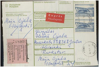 M63 1963 1,75 mk Paraisten silta pari pikapaketti