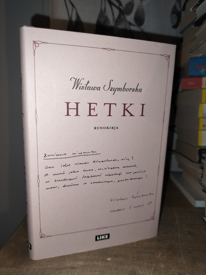 Wislawa Szymborska - Hetki - Runokirja 1.p.Uusi