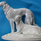 Koira figuuri posliinia Vinttikoira Barsoi 2 koiraa 20cm - pikkukuva 3