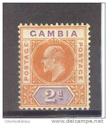 (SA0748) GAMBIA, 1906 (King Edward VII, 2 p., orange-purple)