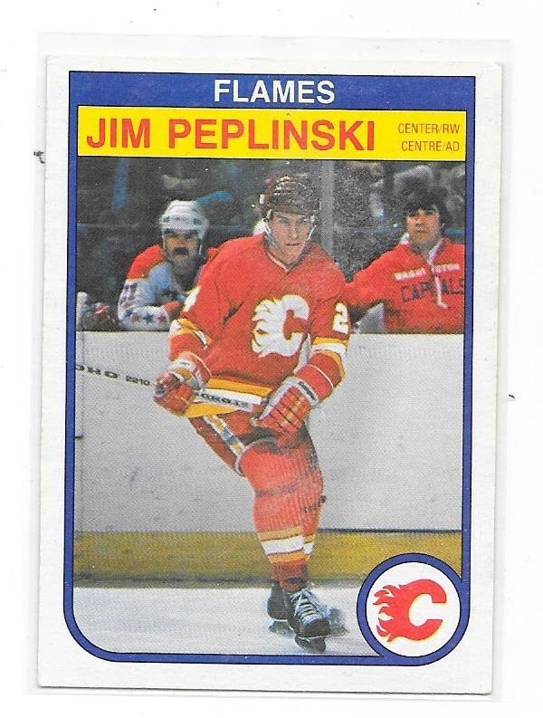 1982-83 OPC #55 Jim Peplinski Calgary Flames gooni