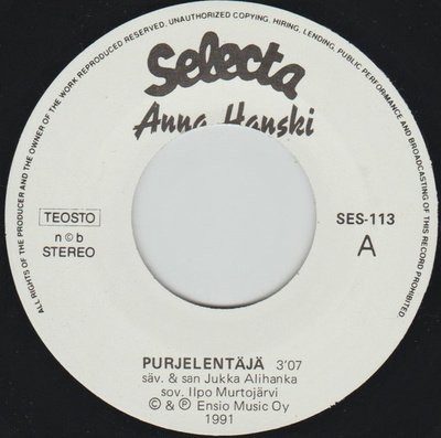Anna Hanski :  Purjelentäjä  -  7"