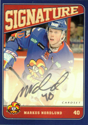2013-14 Cardset MARKUS NORLUND Jokerit signature nimmari