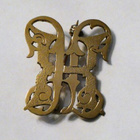 Hopeinen monogrammi rintakoru kullattu - pikkukuva 1
