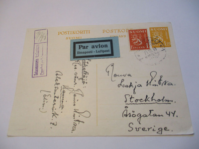1940 Hamina pvl sens lentoehiö Ruotsiin 29.3.1940