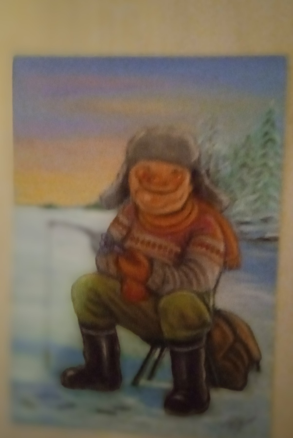 Terho Peltoniemi - Hörölä - kalastaja onkimassa jäällä