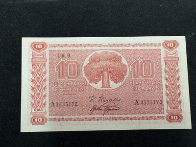 10 markkaa 1945 Litt.B