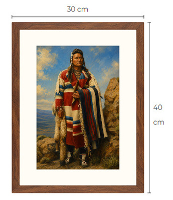 Uusi Intiaani art print kehystetty 30 cm x 40 cm