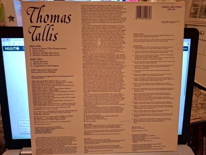 Thomas Tallis - The Tallis Scholars, Peter Phillips  vinyyli