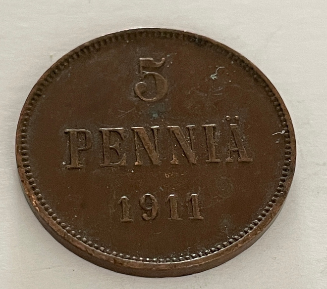 5 penniä 1911
