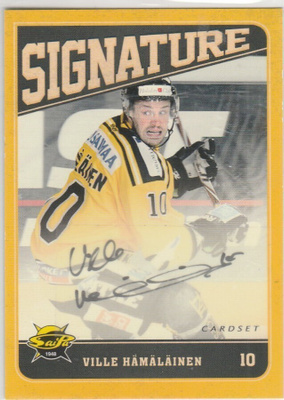 2013/14 Cardset Signature Ville Hämäläinen , Saipa