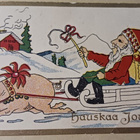 Possu vetää joulupukin rekeä, vanha pk, k. k-k - pikkukuva 1
