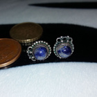 Vintage Hopea lapis lazuli kivi korvakorut 925 - pikkukuva 3