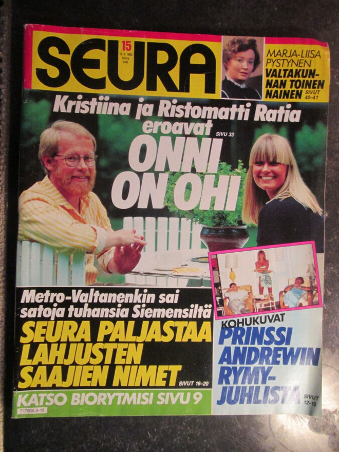 SEURA LEHTI 15 / 1983 42 V. TAKAA SISÄLLYSLUETTELO KUVISSA