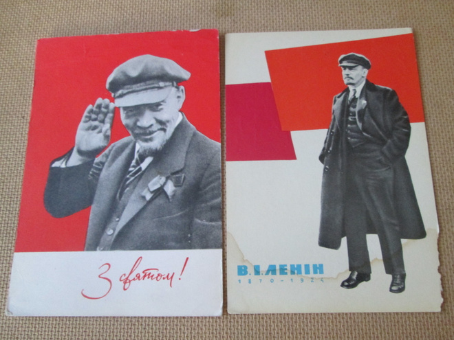 CCCP: kaksi vintage propagandakorttia - Lenin