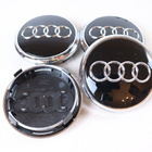 Audi vannekeskiöt – Kromireunus, Kromi-Musta – 77mm (4kpl - pikkukuva 1