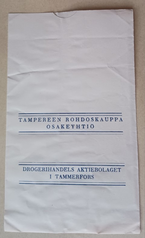Tampere, Tampereen Rohdoskauppa Osakeyhtiö, paperipussi