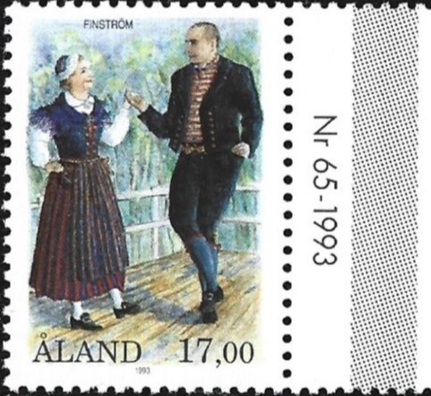 ÅL1993 Kansanpuvut 17,00 mk välilöpari numero ** LaPe 074