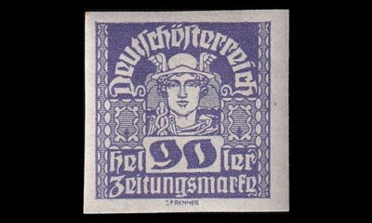 Itävalta 308x ** Sanomalehtimerkki 90 H (1920)