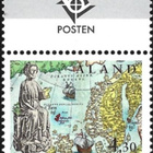 Åland 1995 Pyhä Olavi 4,30 mk välilöpari logo ** LaPe 105 - pikkukuva 1