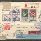 v. 1945 kirje Sveitsistä Suomeen, lipukkeita, leimoja, jne. - pikkukuva 1