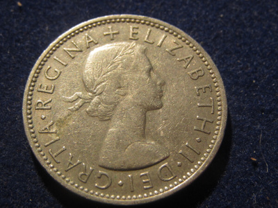 2 shillings 1965. Iso-Britannia